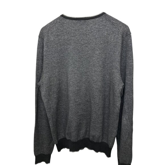 Bloomingdales Size Large Heather Gray Crewneck Sweater 100% Knit Cotton - Picture 6 of 8